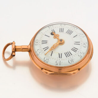French plain 18 carat gold verge pocket watch Circa 1780