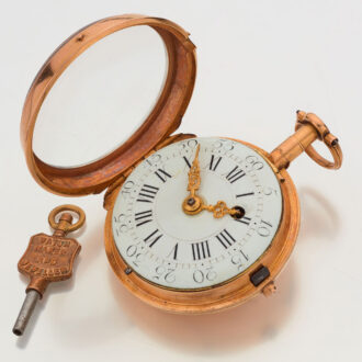 French plain 18 carat gold verge pocket watch Circa 1780