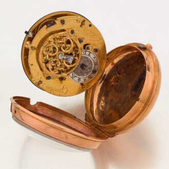 French plain 18 carat gold verge pocket watch Circa 1780