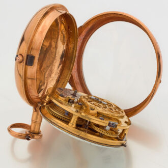 French plain 18 carat gold verge pocket watch Circa 1780