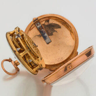French plain 18 carat gold verge pocket watch Circa 1780
