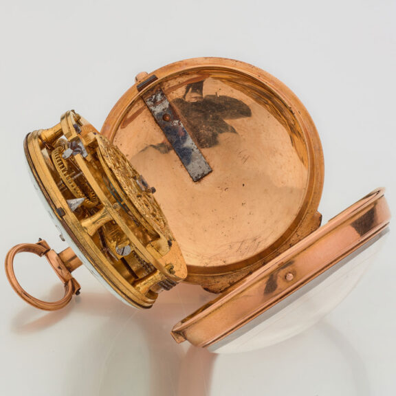 French plain 18 carat gold verge pocket watch Circa 1780 French plain 18 carat gold verge pocket watch Circa 1780