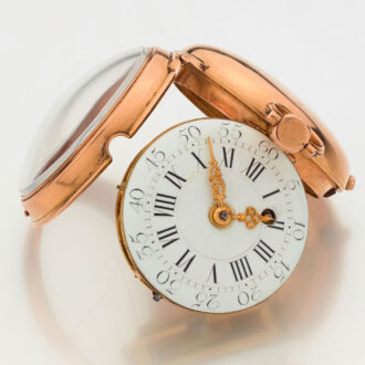 French plain 18 carat gold verge pocket watch Circa 1780