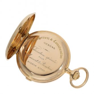 Swiss chronometer with a special chronograph Circa 1905