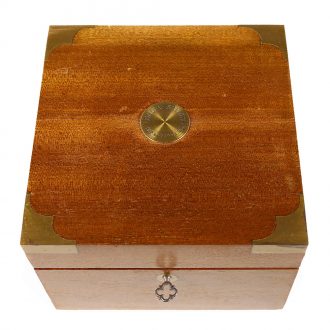 Swiss brass marine chronometer in a mahogany box Circa 1950