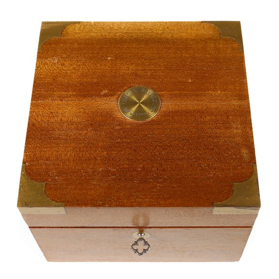 Swiss brass marine chronometer in a mahogany box Circa 1950 Swiss brass marine chronometer in a mahogany box Circa 1950