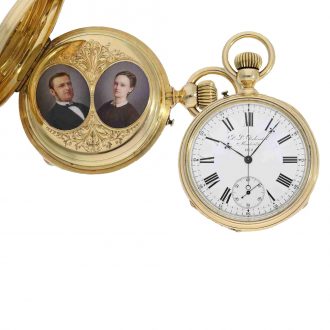 Swiss/Spanish chronograph with the finest enamel paintings Circa 1878