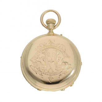 Swiss gold hunter case watch with perpetual calendar Circa 1867