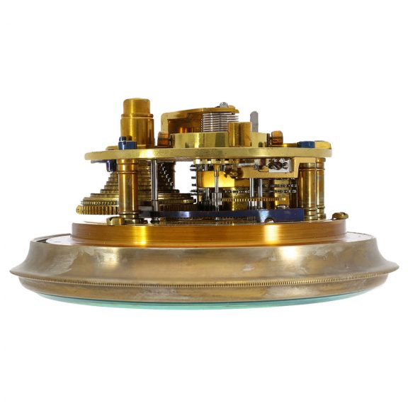 English brass marine chronometer in mahogany box Circa 1920 English brass marine chronometer in mahogany box Circa 1920