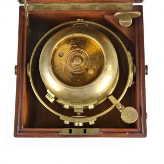 English brass marine chronometer in mahogany box Circa 1920