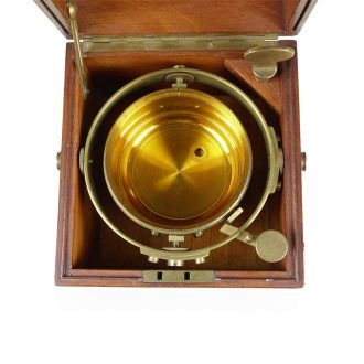 English brass marine chronometer in mahogany box Circa 1920