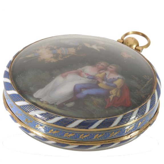 French gold and enamel verge for the Chinese market Circa 1790 French gold and enamel verge for the Chinese market Circa 1790