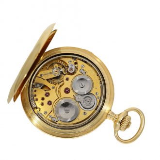 Swiss heavy very fine 18 Carat gold hunter case pocket watch Circa 1910