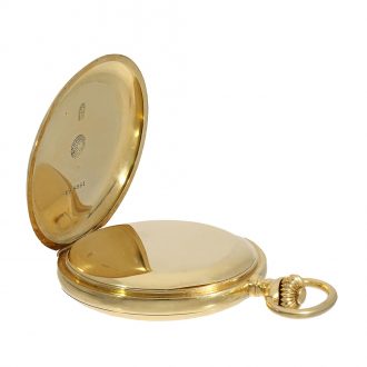 Swiss heavy very fine 18 Carat gold hunter case pocket watch Circa 1910