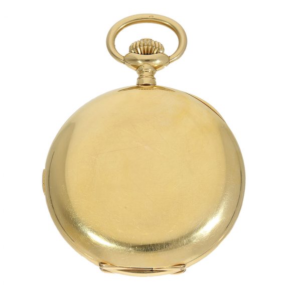 Swiss heavy very fine 18 Carat gold hunter case pocket watch Circa 1910 Swiss heavy very fine 18 Carat gold hunter case pocket watch Circa 1910