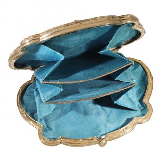 Swiss 18 carat gold and enamel purse with concealed watch Circa 1850