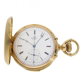 Danish pocket watch with extremely rare triple complication Circa 1865