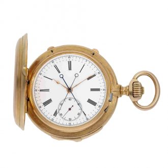 Swiss 18 Carat gold full hunter minute repeater Circa 1874