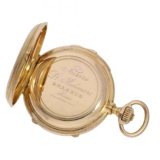 Swiss 18 Carat gold full hunter minute repeater Circa 1874