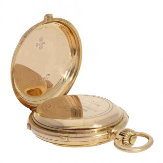Swiss 18 Carat gold full hunter minute repeater Circa 1874