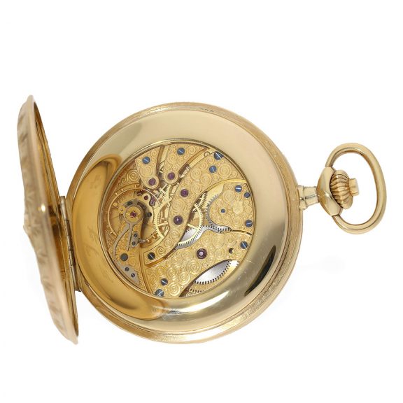 Rare Swiss 18 carat gold Scarabaeus Fuchs pocket watch Circa 1980 Rare Swiss 18 carat gold Scarabaeus Fuchs pocket watch Circa 1980