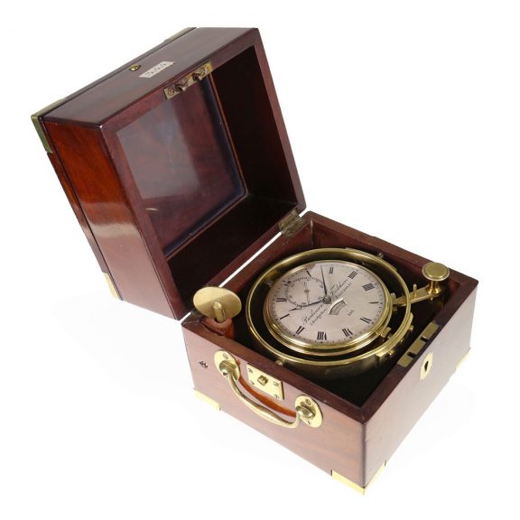 English brass eight day marine chronometer Circa 1820 English brass eight day marine chronometer Circa 1820