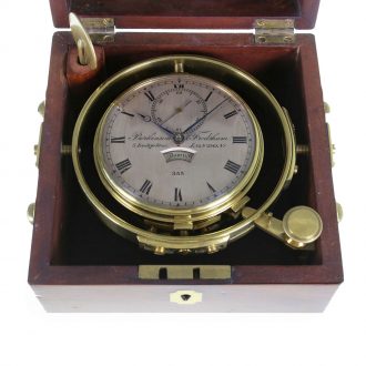 English brass eight day marine chronometer Circa 1820
