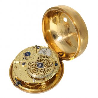 English 18 carat gold and enamel verge watch with chatelaine Circa 1775
