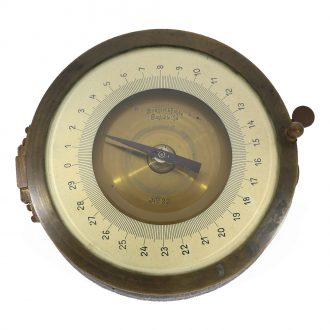 German aluminum and brass marine clock for torpedo attacks Circa 1920