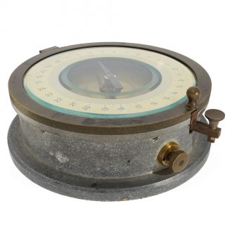 German aluminum and brass marine clock for torpedo attacks Circa 1920