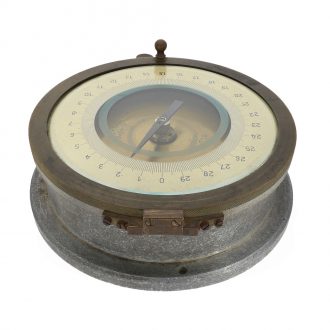 German aluminum and brass marine clock for torpedo attacks Circa 1920
