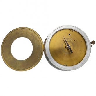 German aluminum and brass marine clock for torpedo attacks Circa 1920
