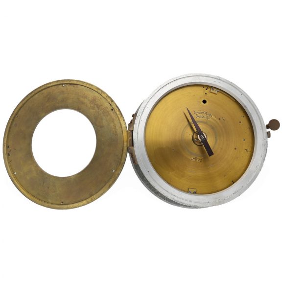 German aluminum and brass marine clock for torpedo attacks Circa 1920 German aluminum and brass marine clock for torpedo attacks Circa 1920