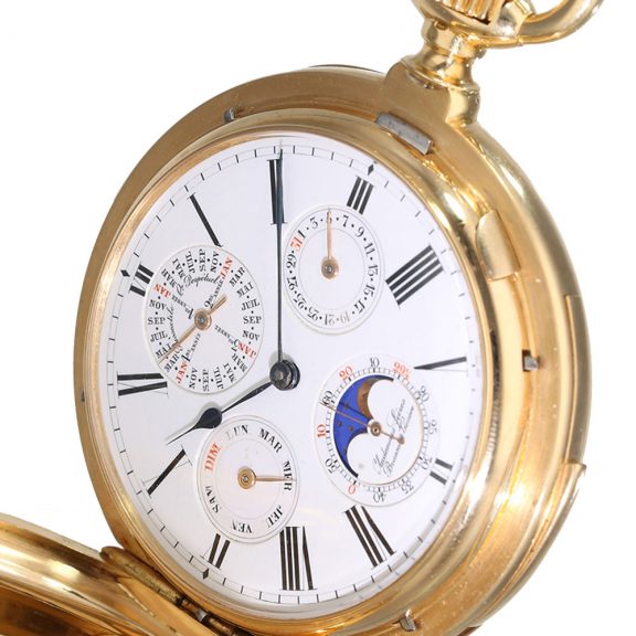 Swiss hunter cased watch with perpetual calendar Circa 1910 Swiss hunter cased watch with perpetual calendar Circa 1910
