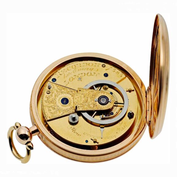 English gold ruby cylinder pocket watch Circa 1805 English gold ruby cylinder pocket watch Circa 1805