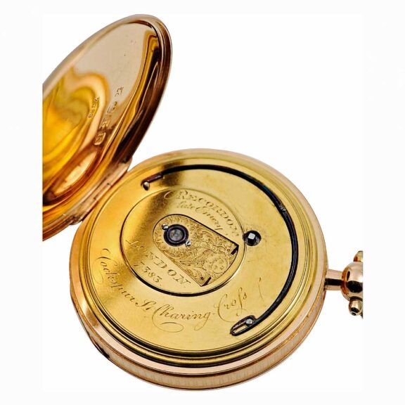 English gold ruby cylinder pocket watch Circa 1805 English gold ruby cylinder pocket watch Circa 1805