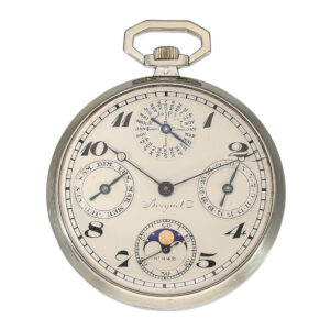 French dress watch with perpetual calendar and moon phase Circa 1924