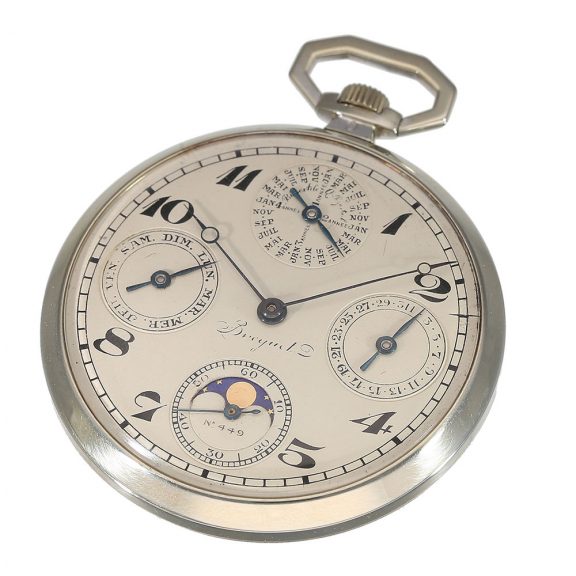 French dress watch with perpetual calendar and moon phase Circa 1924 French dress watch with perpetual calendar and moon phase Circa 1924