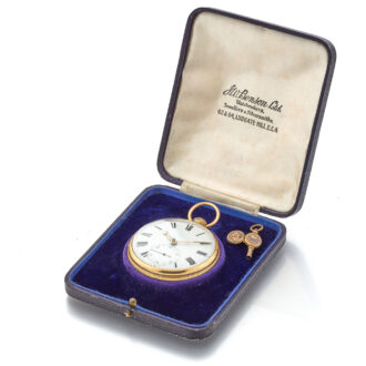 Heavy English gold open faced duplex watch Circa 1820-1821 Heavy English gold open faced duplex watch Circa 1820-1821