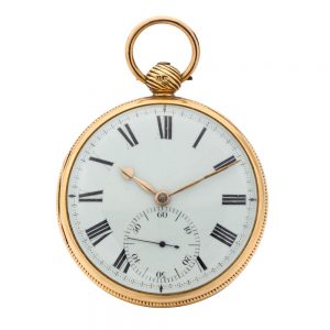 Heavy English gold open faced duplex watch Circa 1820-1821
