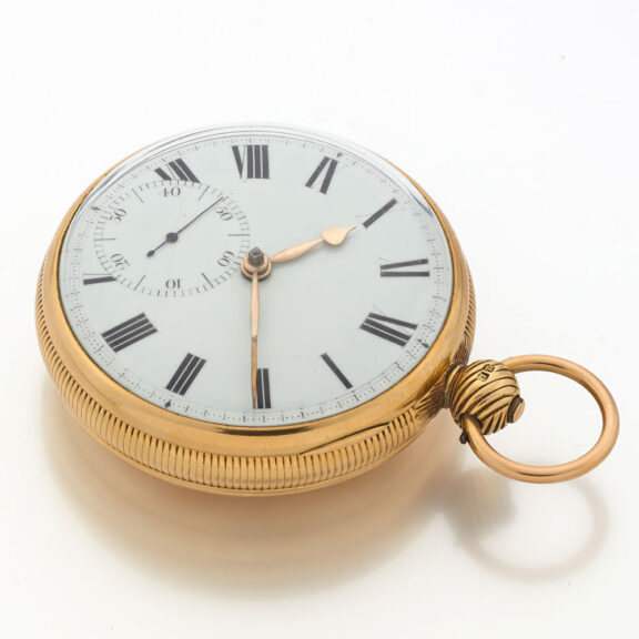 Heavy English gold open faced duplex watch Circa 1820-1821 Heavy English gold open faced duplex watch Circa 1820-1821