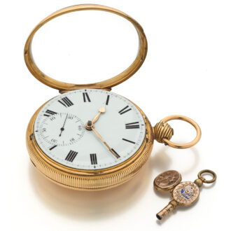Heavy English gold open faced duplex watch Circa 1820-1821 Heavy English gold open faced duplex watch Circa 1820-1821
