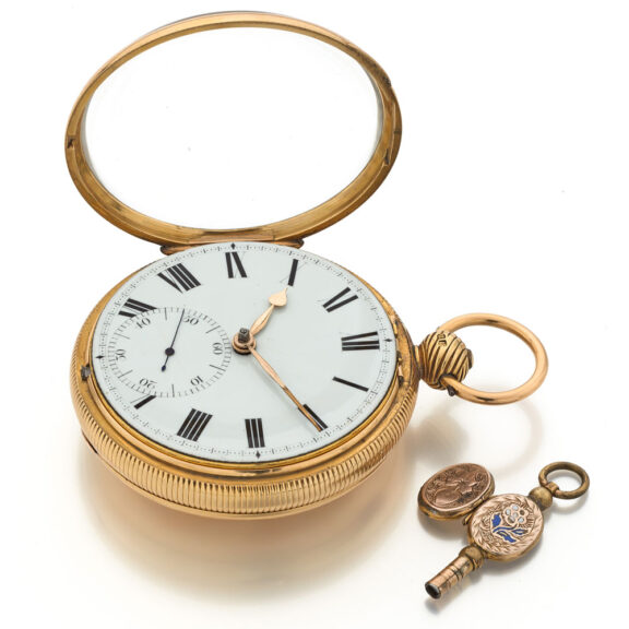 Heavy English gold open faced duplex watch Circa 1820-1821 Heavy English gold open faced duplex watch Circa 1820-1821