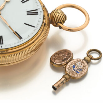 Heavy English gold open faced duplex watch Circa 1820-1821 Heavy English gold open faced duplex watch Circa 1820-1821