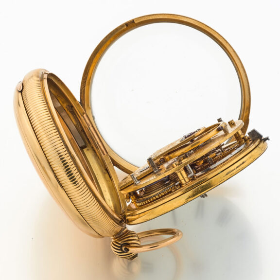 Heavy English gold open faced duplex watch Circa 1820-1821 Heavy English gold open faced duplex watch Circa 1820-1821