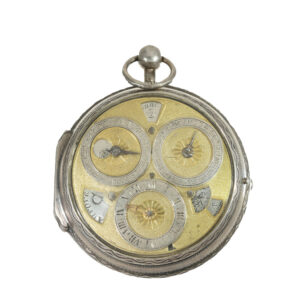 English silver open faced astronomical verge watch Circa 1690