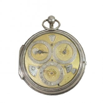 English silver open faced astronomical verge watch Circa 1690