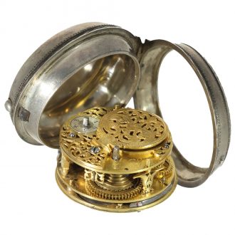 English silver open faced astronomical verge watch Circa 1690