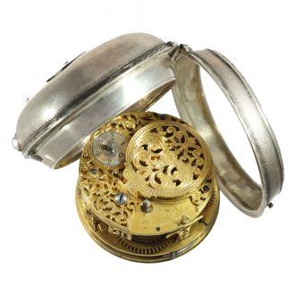 English silver open faced astronomical verge watch Circa 1690