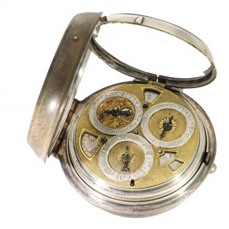 English silver pair cased highly complicated verge watch Circa 1690